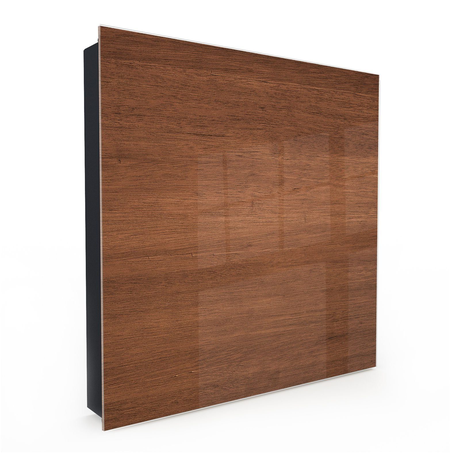 Primedeco Schlüsselkasten Magnetpinnwand und Memoboard mit Glasfront Motiv Holztextur (1 St)