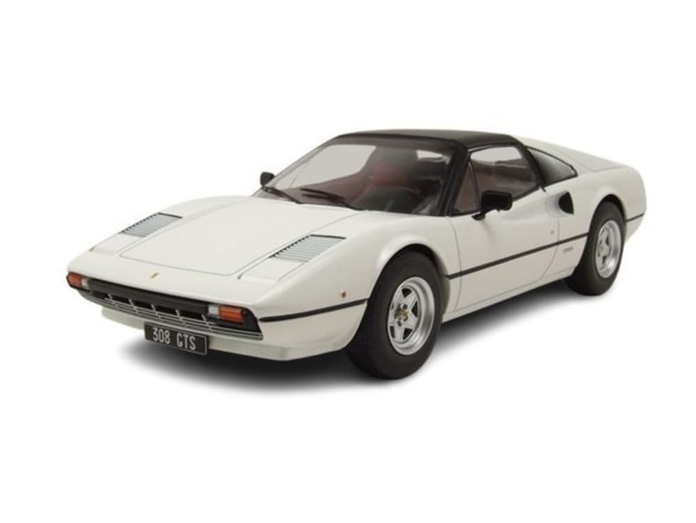 MCG Modellauto Ferrari 308 GTS geschlossen 1977 weiß schwarz, Maßstab 1:18