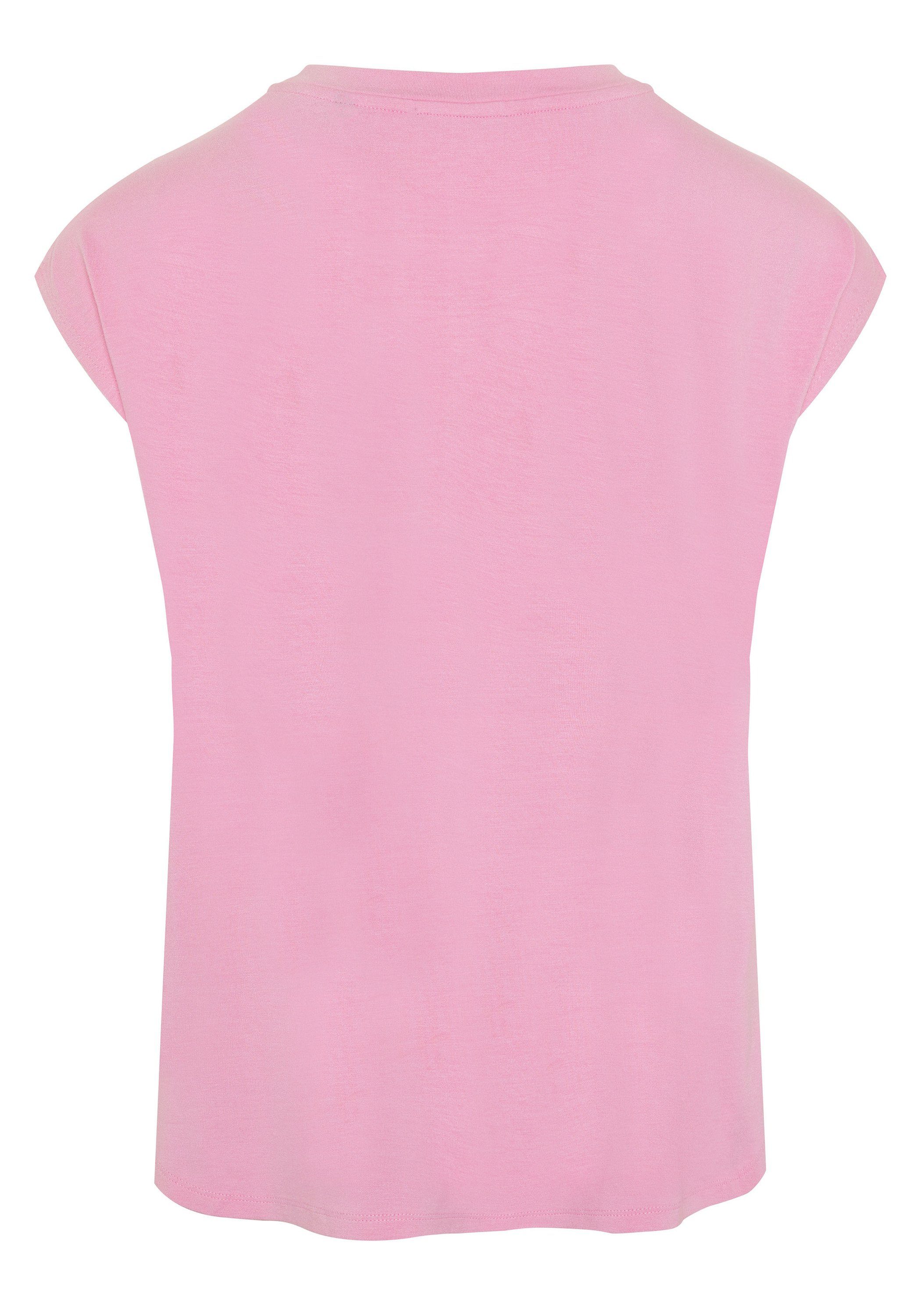 Chiemsee Print-Shirt T-Shirt Pink 1 aus mit Prism Labelprint Viskose-Elasthanmix