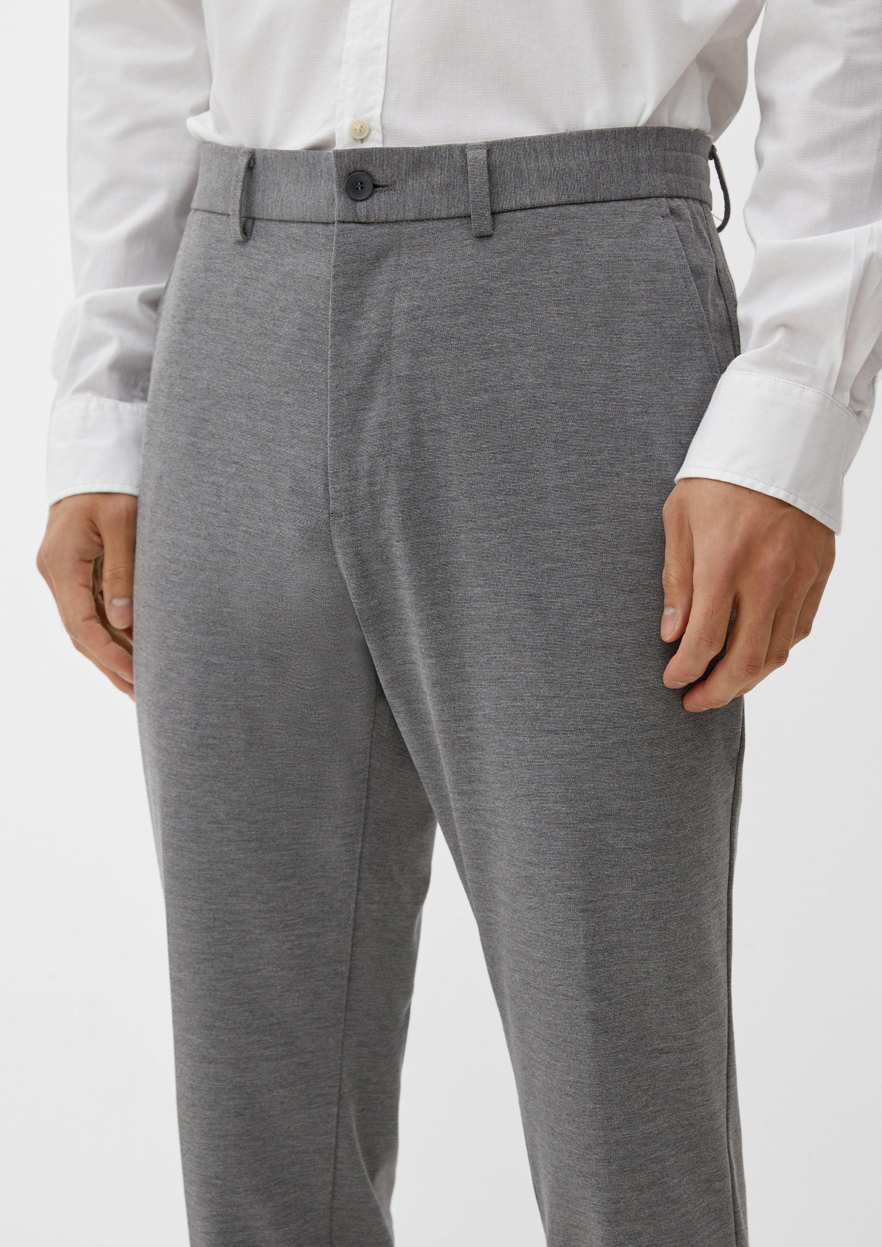 Slim: im BLACK Business-Style s.Oliver graphit LABEL Stoffhose Jogger