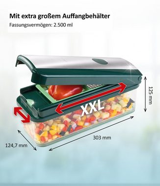 Genius Auffangbehälter Nicer Dicer Exclusive 2-tlg, Vorratsdose mit Frischhaltedeckel (Fassung: 3100ml)