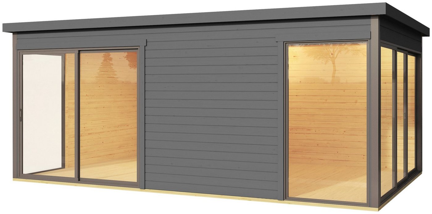 Thumbnail - LASITA MAJA Gartenhaus DOMEO 3 CARBONGRAU/ANTHRAZIT, BxT: 528,4x341,5 cm, (Set), 2-Raum, Fundamentmass 5088 x 3219, Carb...