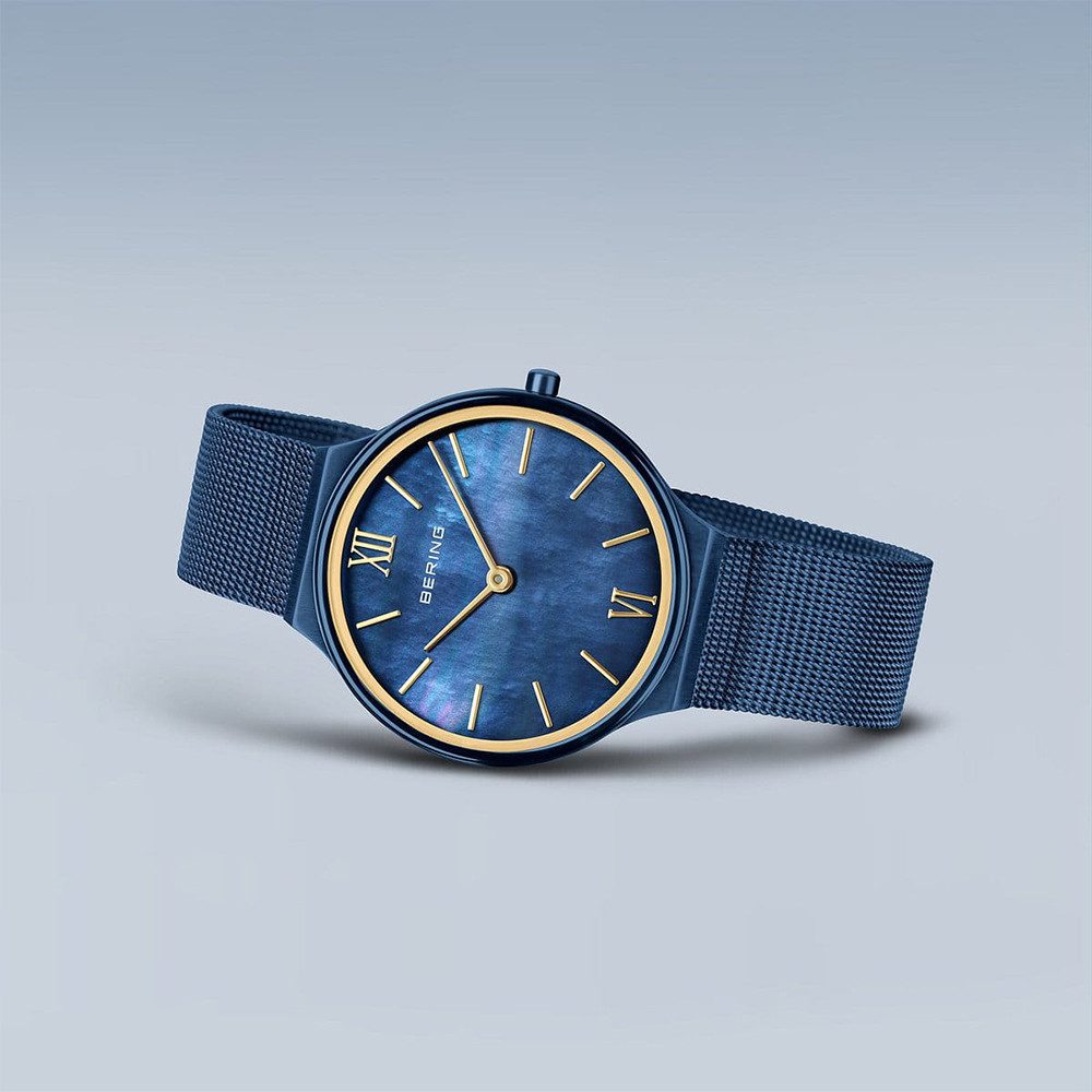 Bering Quarzuhr Bering Ultra Slim blau poliert/gebürstet 18434-397 18434-397, Hochwertiges Produkt mit zeitlosem Design, sorgfältiger Verarbeitung