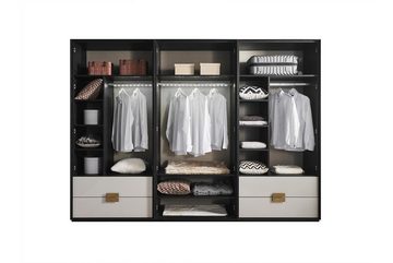 JVmoebel Kleiderschrank Schwarz-Weißer Schlafzimmer Kleiderschrank Moderner 6-Türiger (1-St., Kleiderschrank) Made in Europa