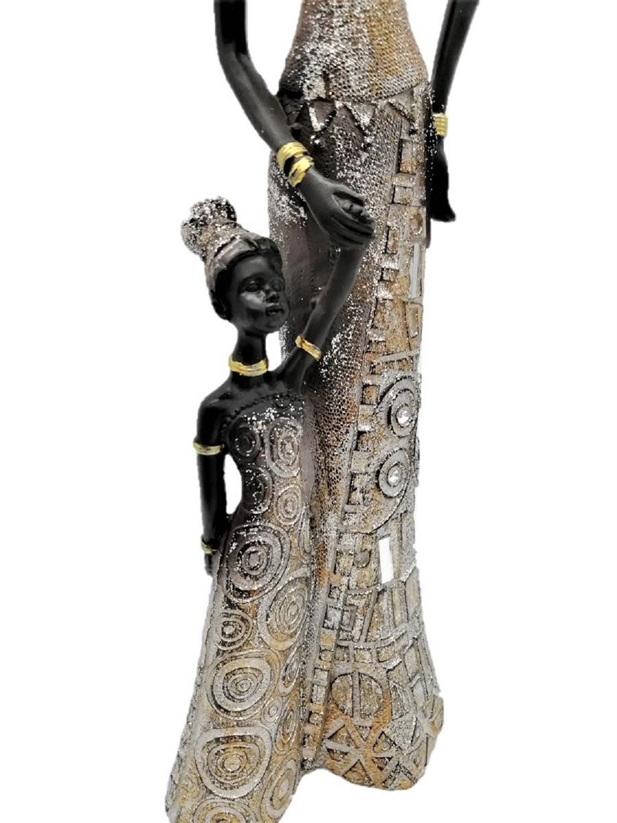 Geschenkestadl Afrikafigur Afrikanische Mutter mit Kind traditionell 31 cm Wohnkunst Polystein (Spar-Set, 1 St., 1 afrikanische Mutter mit ihrem Kind), detaille reiche Verarbeitung