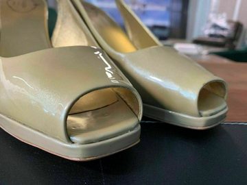 PRADA PRADA ICON PATENT LACK SANDALS SANDALEN PUMPS MED HEELS SCHUHE SHOES M Sandale