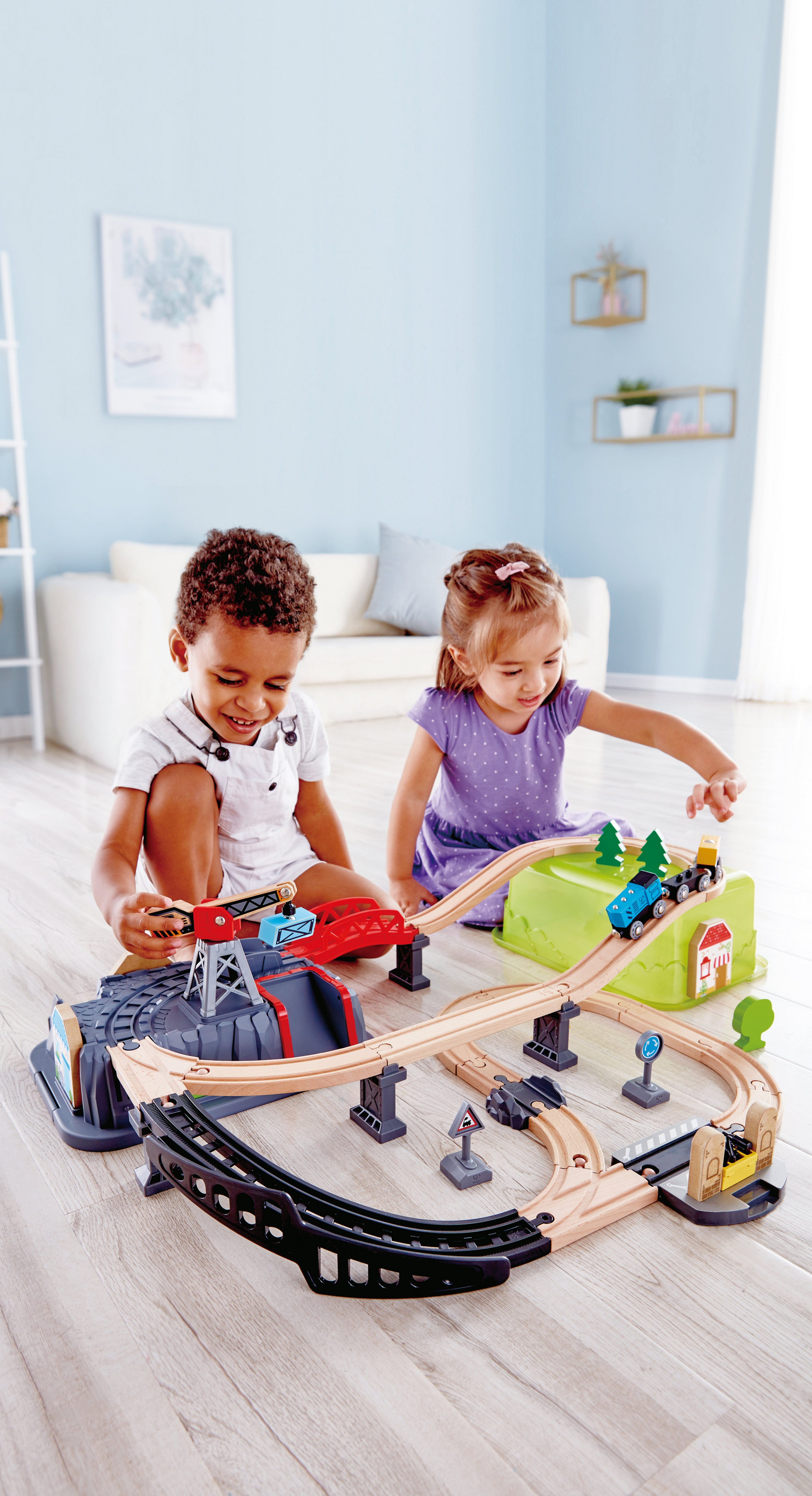 Hape Spielzeug-Eisenbahn Eisenbahn-Baukasten, (Set, 50-tlg)