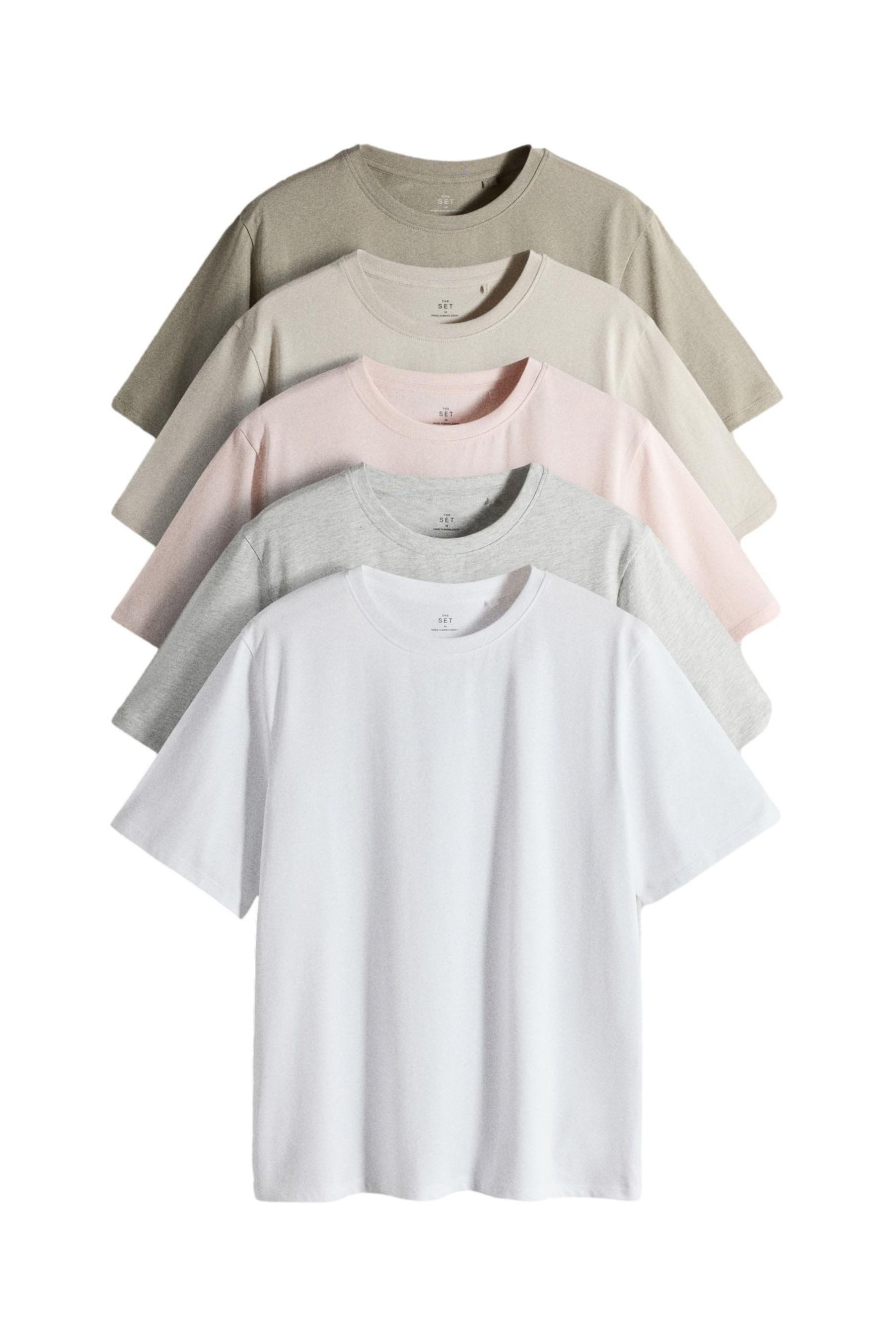 The Set T-Shirt The Set Relaxed Fit T-Shirts, 5er-Pack (5-tlg) günstig online kaufen