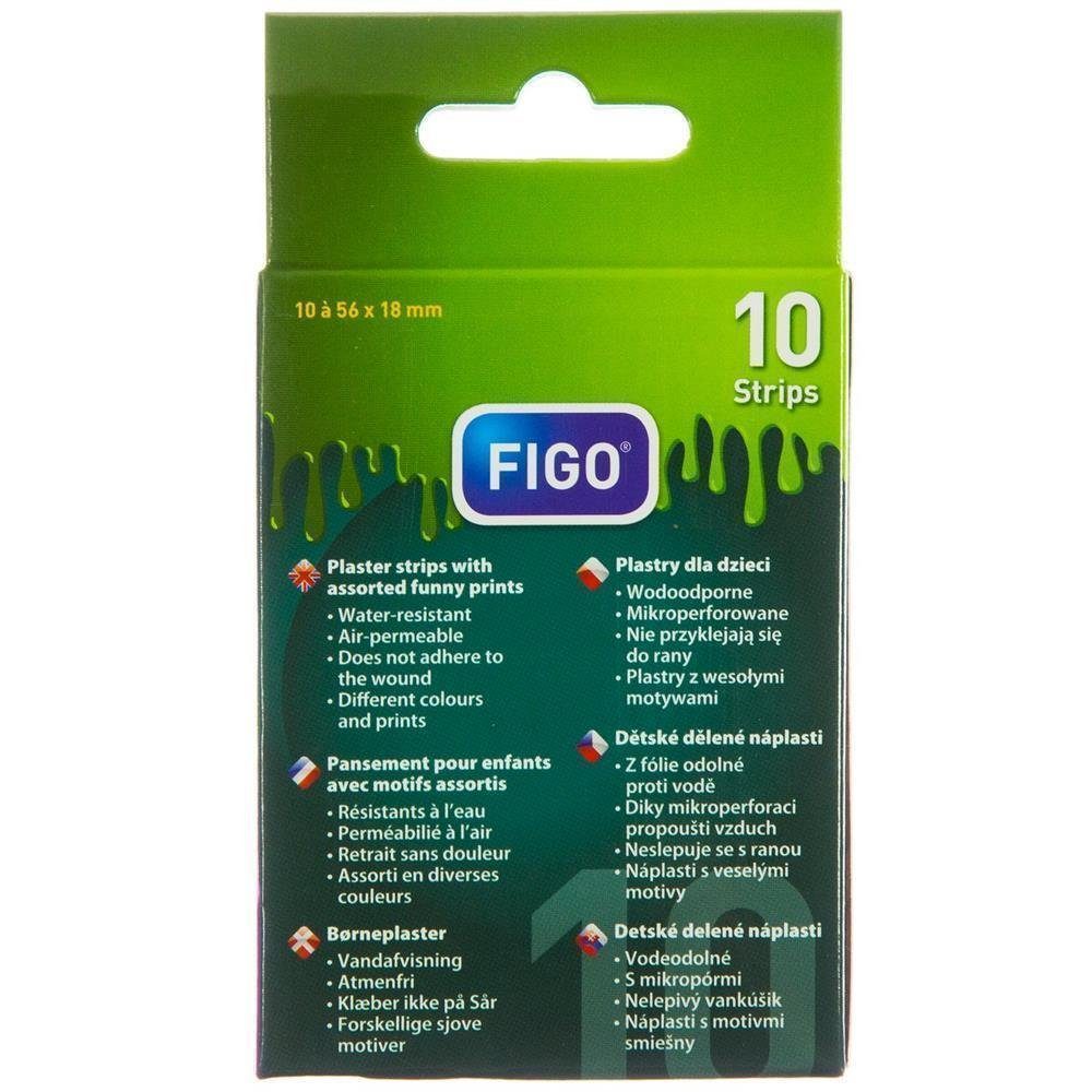 FIGO Wundpflaster Kinderpflaster 10 Stück, kleine Monster, bunt (Set, 10 St., Kinderpflaster), Kinderpflaster Pflaster-Strips Pflasterstrips