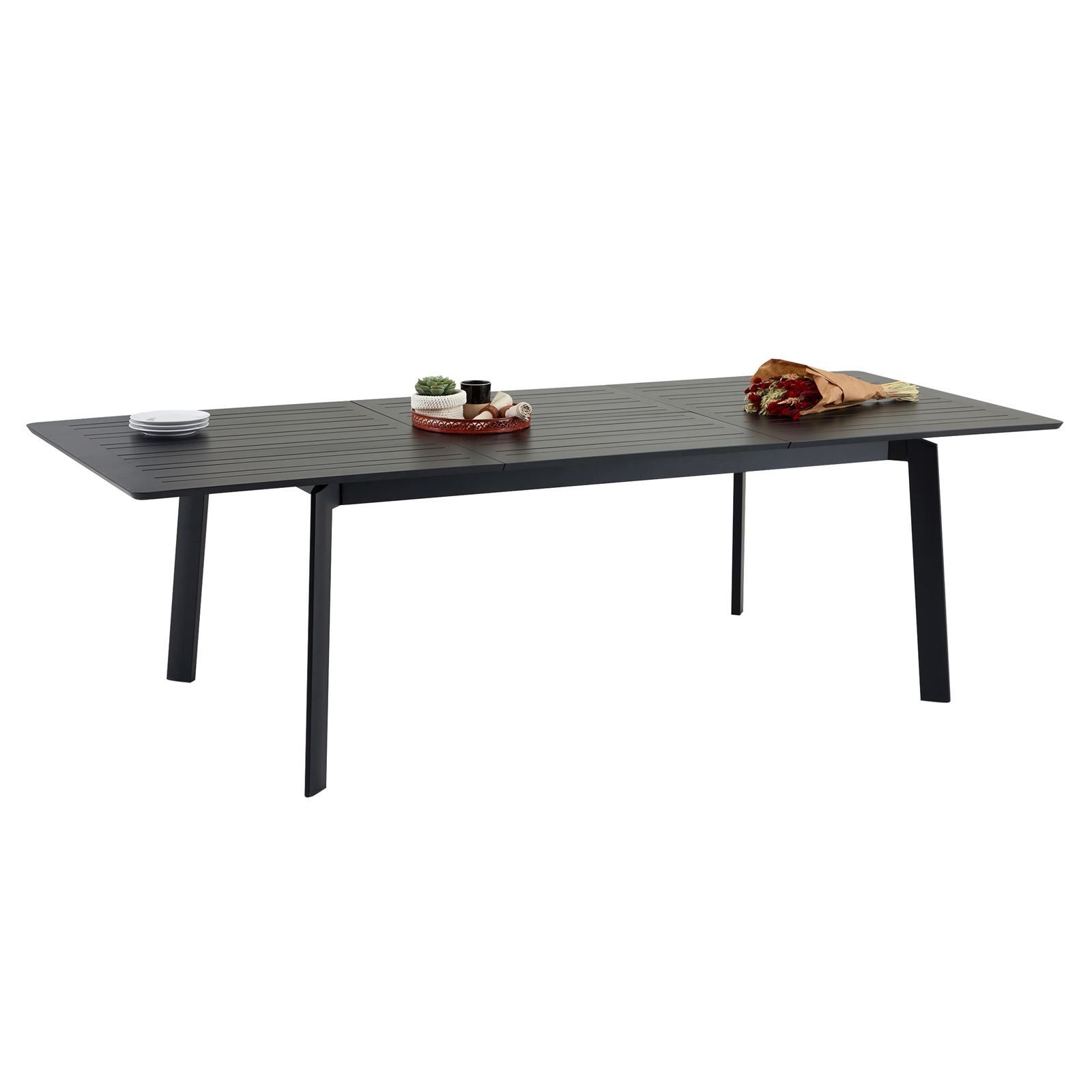 IDIMEX Gartentisch VERANO, Outdoor Tisch ausziehbar 180-260cm, Terrassen Tisch aus Alu schwarz