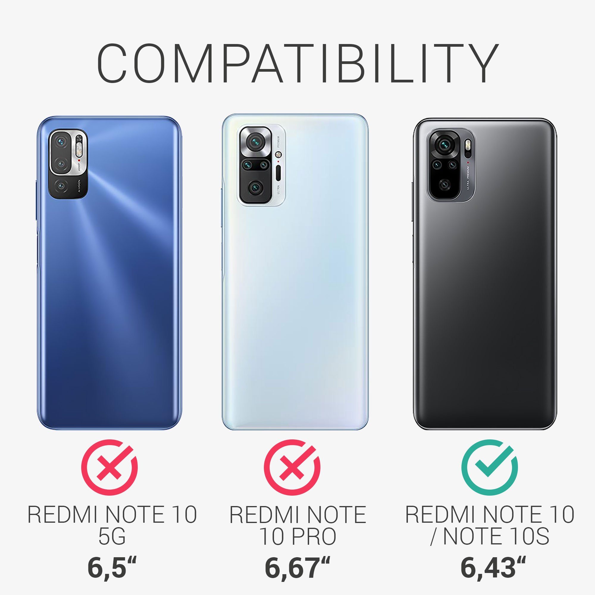 kwmobile Handyhülle Handyhülle für Xiaomi Redmi Note 10 / Note 10S Hülle, Silikon Case metallisch schimmernd - Schutzhülle Cover – Bild 5 von 5
