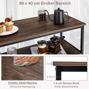 COSTWAY Standregal, mit 2 Metallkörben & Regalablagen, bis 100kg 90x40x85,5cm