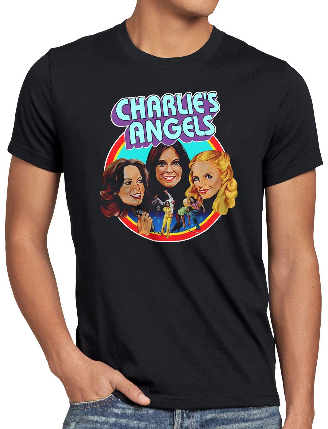 style3 Print-Shirt Herren T-Shirt Charlies Angels drei eingel für