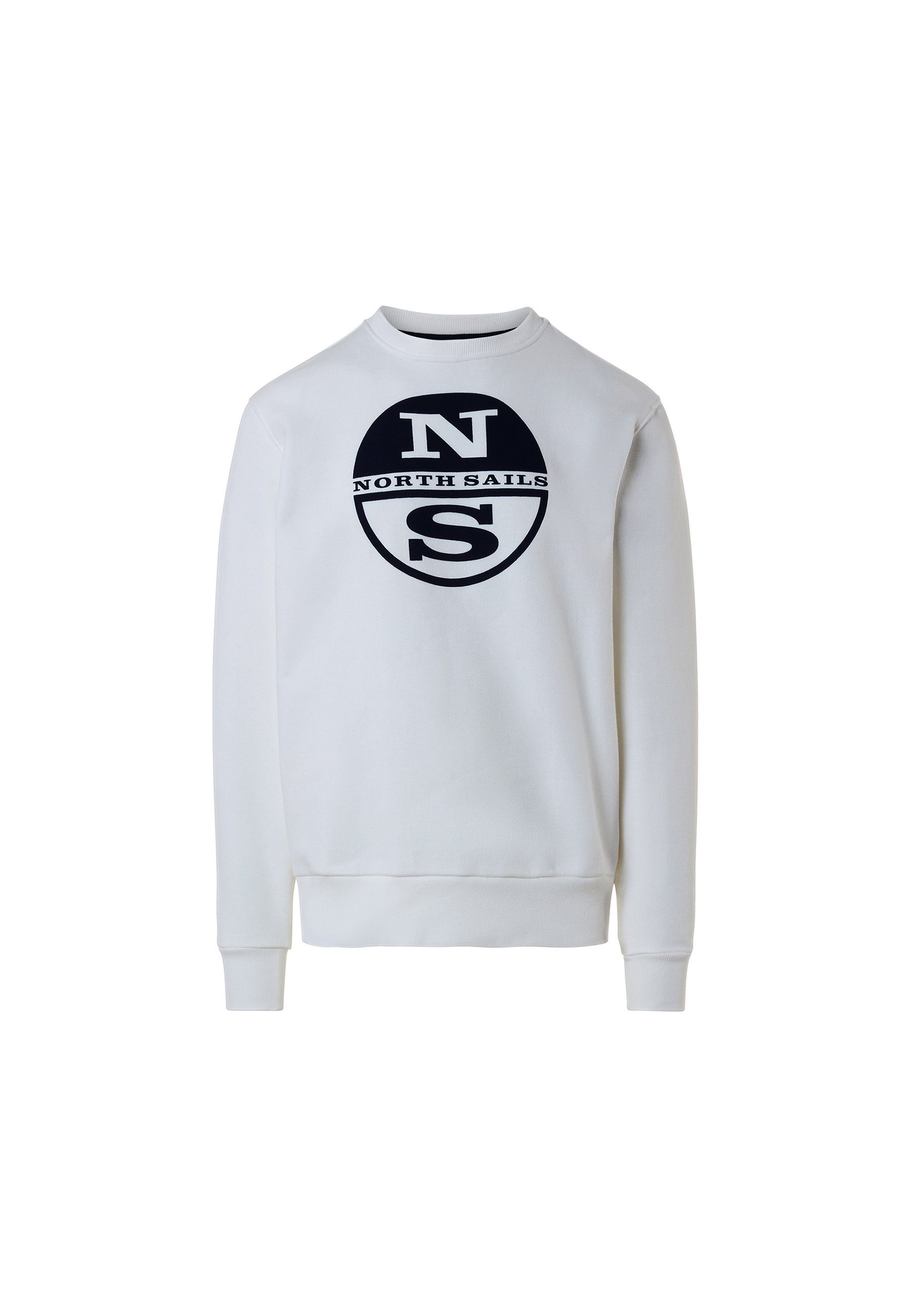 Fleecepullover mit Sails weiss Sweatshirt Logo-Druck North