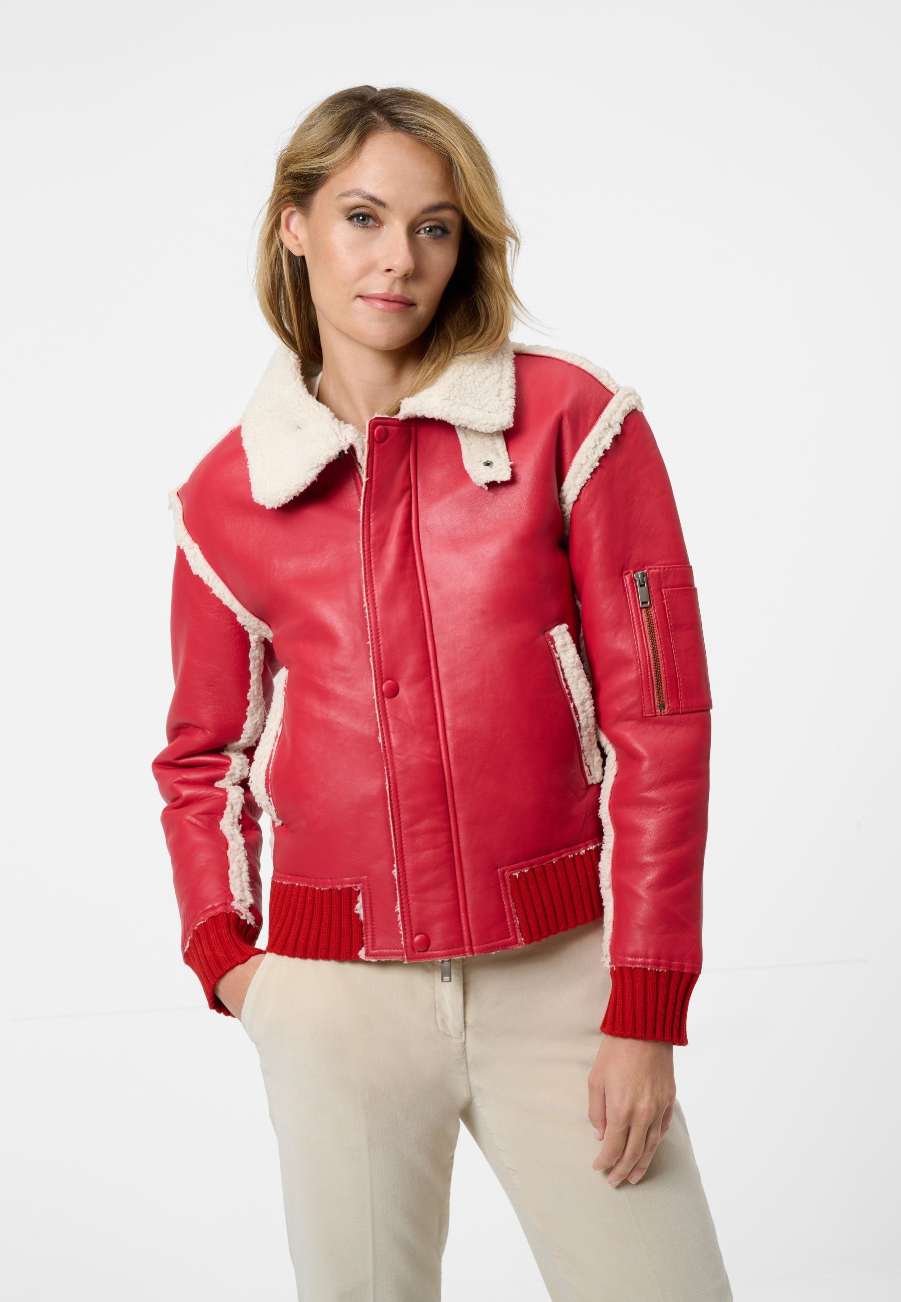 RICANO Lederjacke Carmen Hochwertiges Lamm-Nappa-Leder