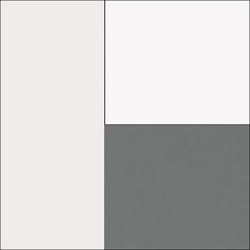 Feldmann-Wohnen Winkelküche Bonn, 335cm weiß matt/dust grey matt + weiß matt L-Form