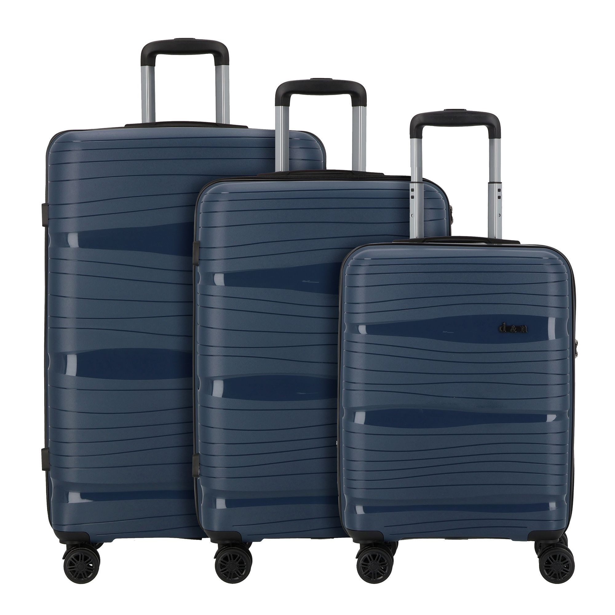 D&N Trolleyset Travel Line 4300, 4 Rollen, (3-teilig, 3 tlg), Polypropylen