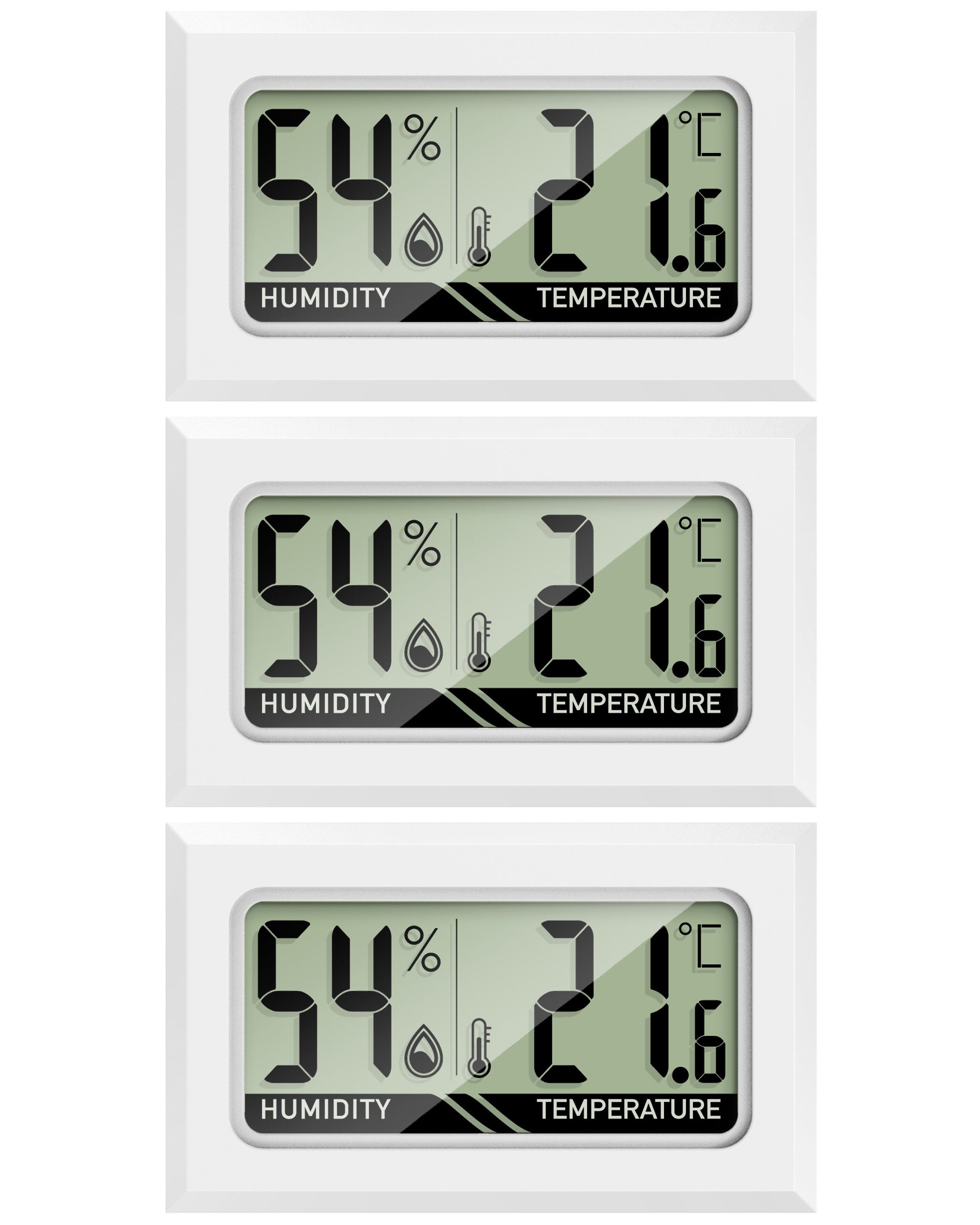 MAVORI Raumthermometer und Hygrometer innen mit sehr präzisen Messwerten, 3-tlg., Hygrometer mit Thermometer digital