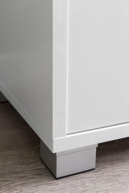 furnicato Waschbeckenunterschrank GEORG Weiß Badschrank mit Tür