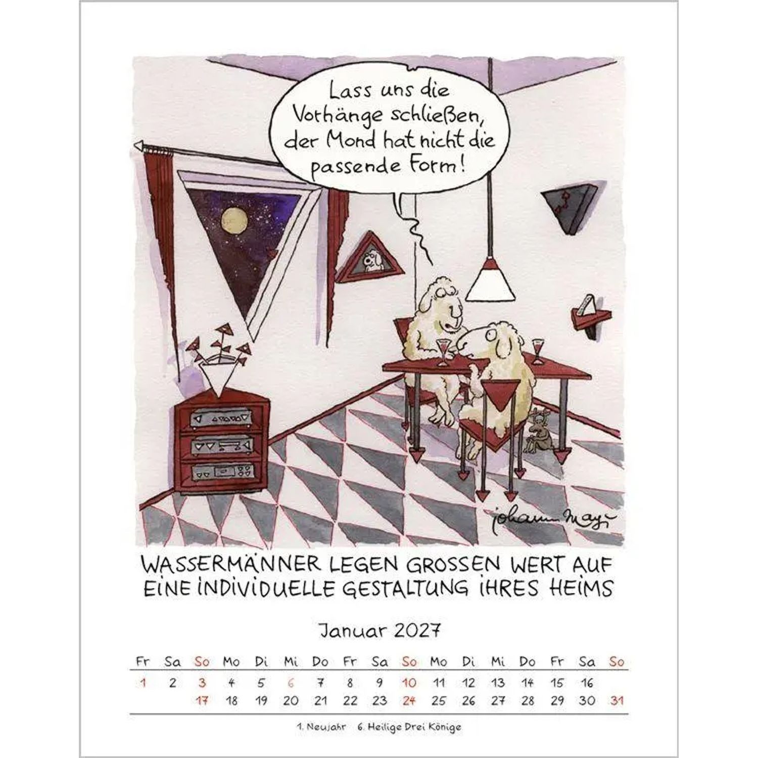 Korsch Verlag Wandkalender Wassermann 2027