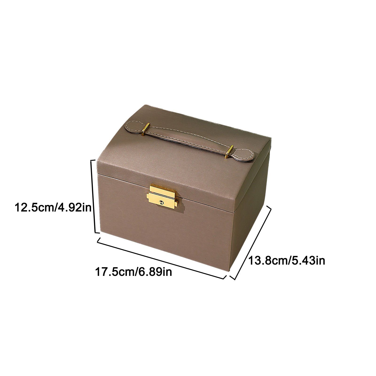 Schmuckkoffer Schmuckkästchen 3 Kaffee 3 Etui Schmuckkasten Armbänder Aufbewahrungsbox Schubladen), und Koffer mit OKWISH Schmucketui Ringe Halsketten für Ohrringe Armband 2 mit Leder Ebenen Spiegel Ebenen (Schmuck