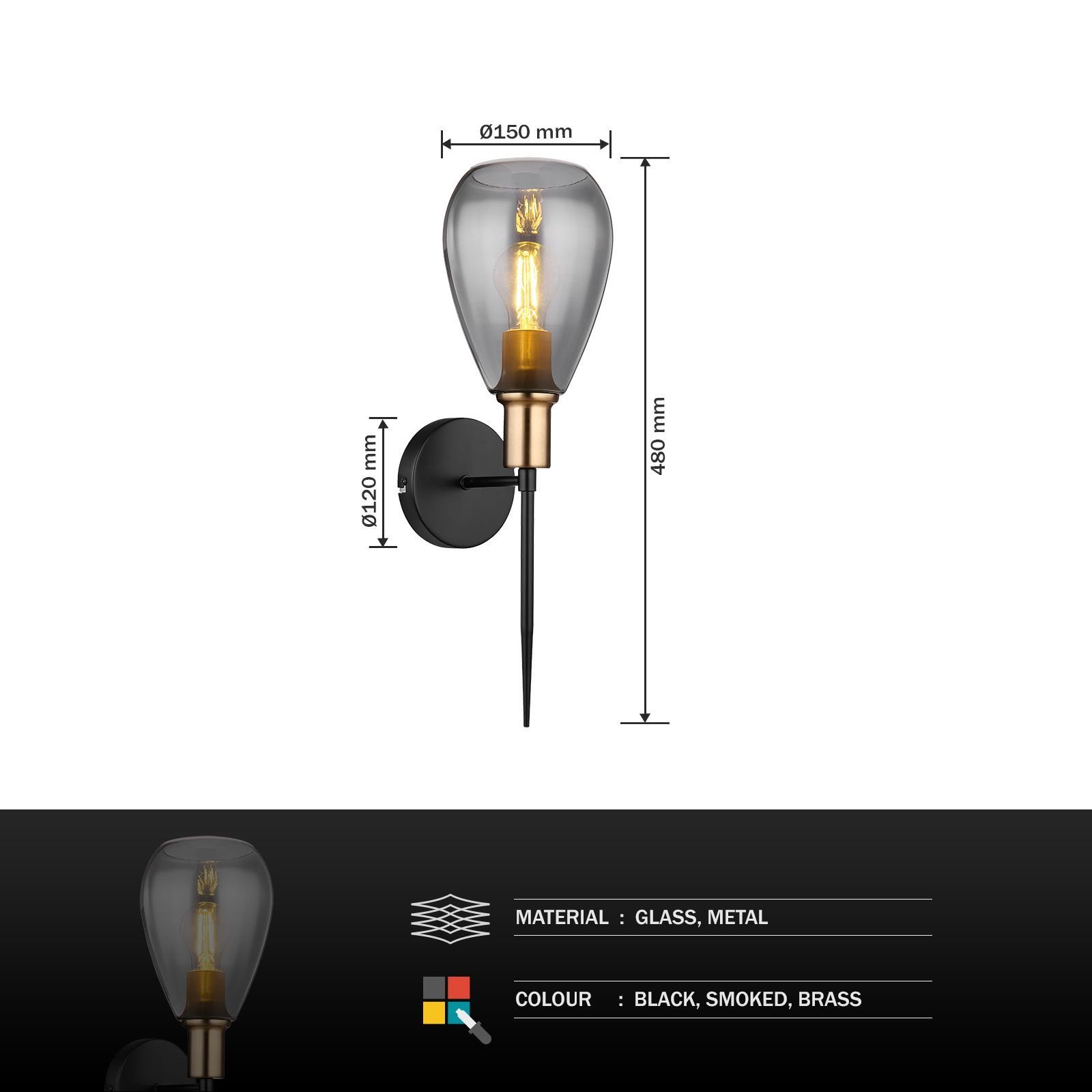 GLOBO LIGHTING Wandleuchte Wandleuchte Innen Wandlampe günstig online kaufen