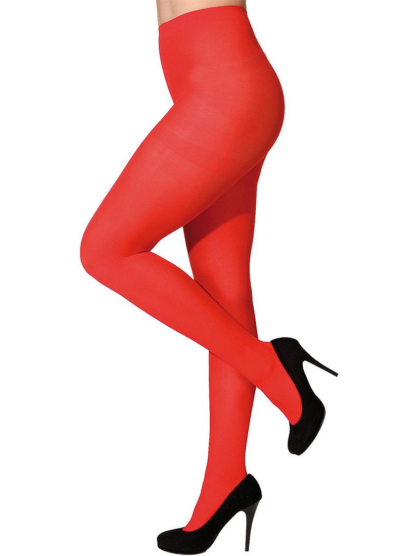 Orlob Kniestrümpfe Strumpfhose farbig rot XXL/XXXL