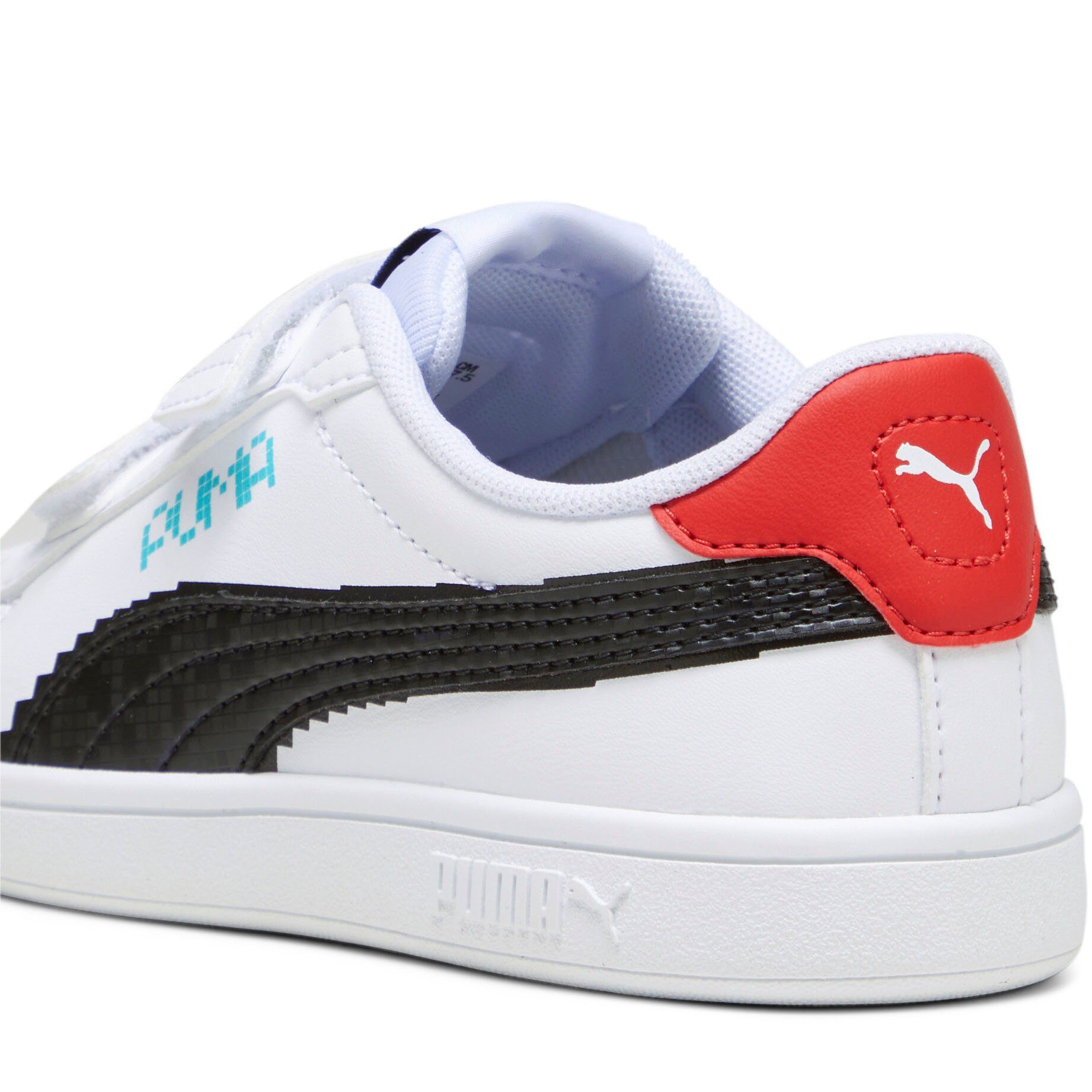 PUMA SMASH 3.0 L LET'S Sneaker PS PLAY Time PUMA White-PUMA V Aqua-For Black-Team All Red