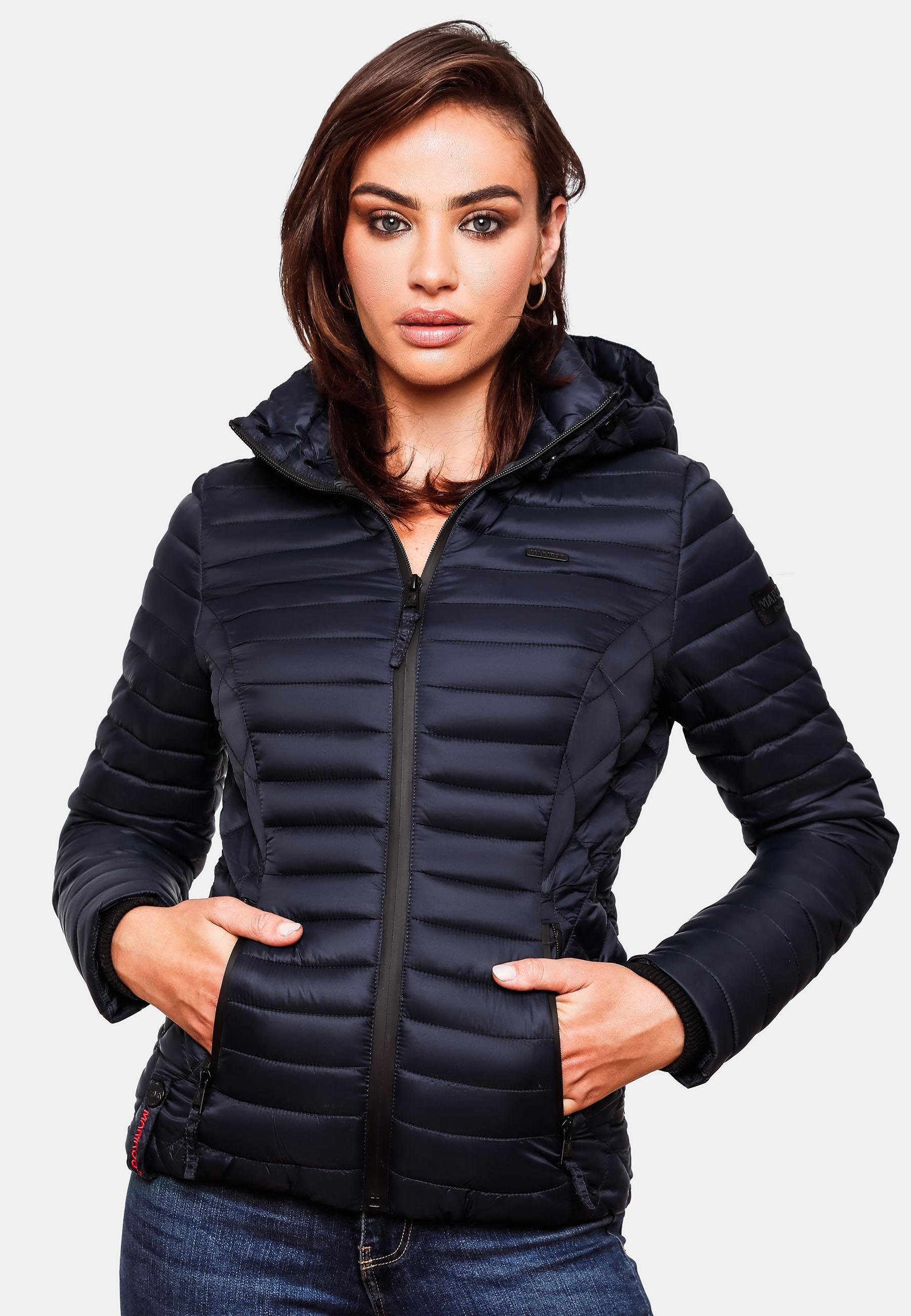 Marikoo Steppjacke Samtpfote ultraleichte Übergangsjacke mit Kapuze