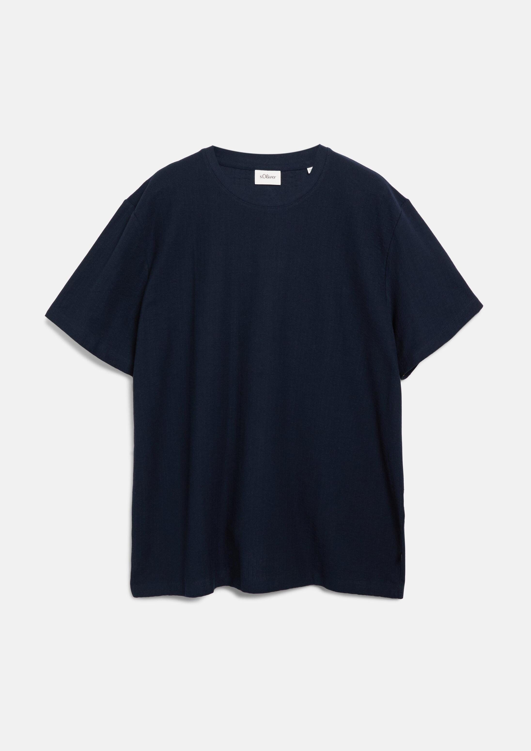 s.Oliver Kurzarmshirt T-Shirt T-Shirt mit Rippstruktur
