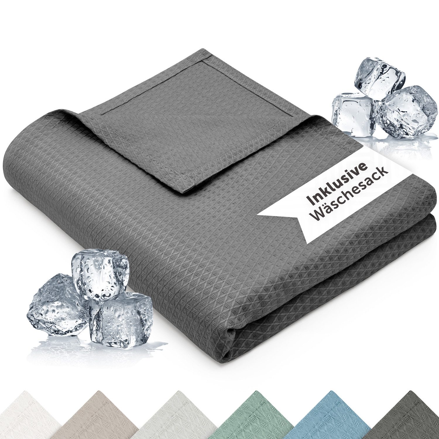 Blumtal Microfaserbettdecke Kühldecke Sommerdecke Bambus, selbstkühlende Decke, OEKO-TEX zertifizierte kühlende Decke für Sofa, Sommer & Reisen