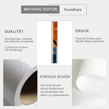 TPFLiving Kunstdruck (OHNE RAHMEN) Poster - Leinwand - Wandbild, Abstrakte Strukturen - (9 Motive in 5 verschiedenen Größen), Farben: Blau, Braun, Rot, Orange, Weiß - Größe: 30x120cm