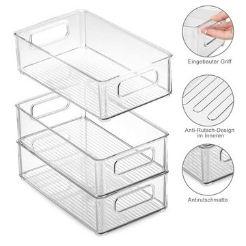 CALIYO Aufbewahrungsbox Kühlschrank Organizer Stapelbar 6er Set,Küchen Aufbewahrungsbox, Durchsichtig Stapelbare, ideal für Küchen, Kühlschrank, -BPA Frei