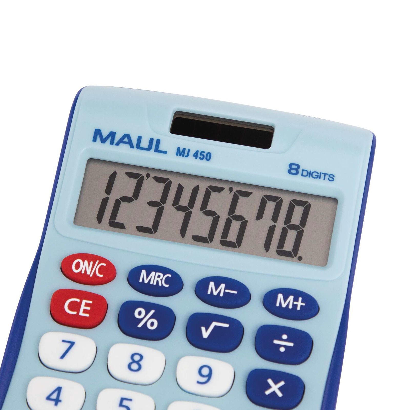 MAUL Taschenrechner MAUL Tischrechner MJ 450 Solar Batterie 1-zeilig, 8 Ziffern hellblau