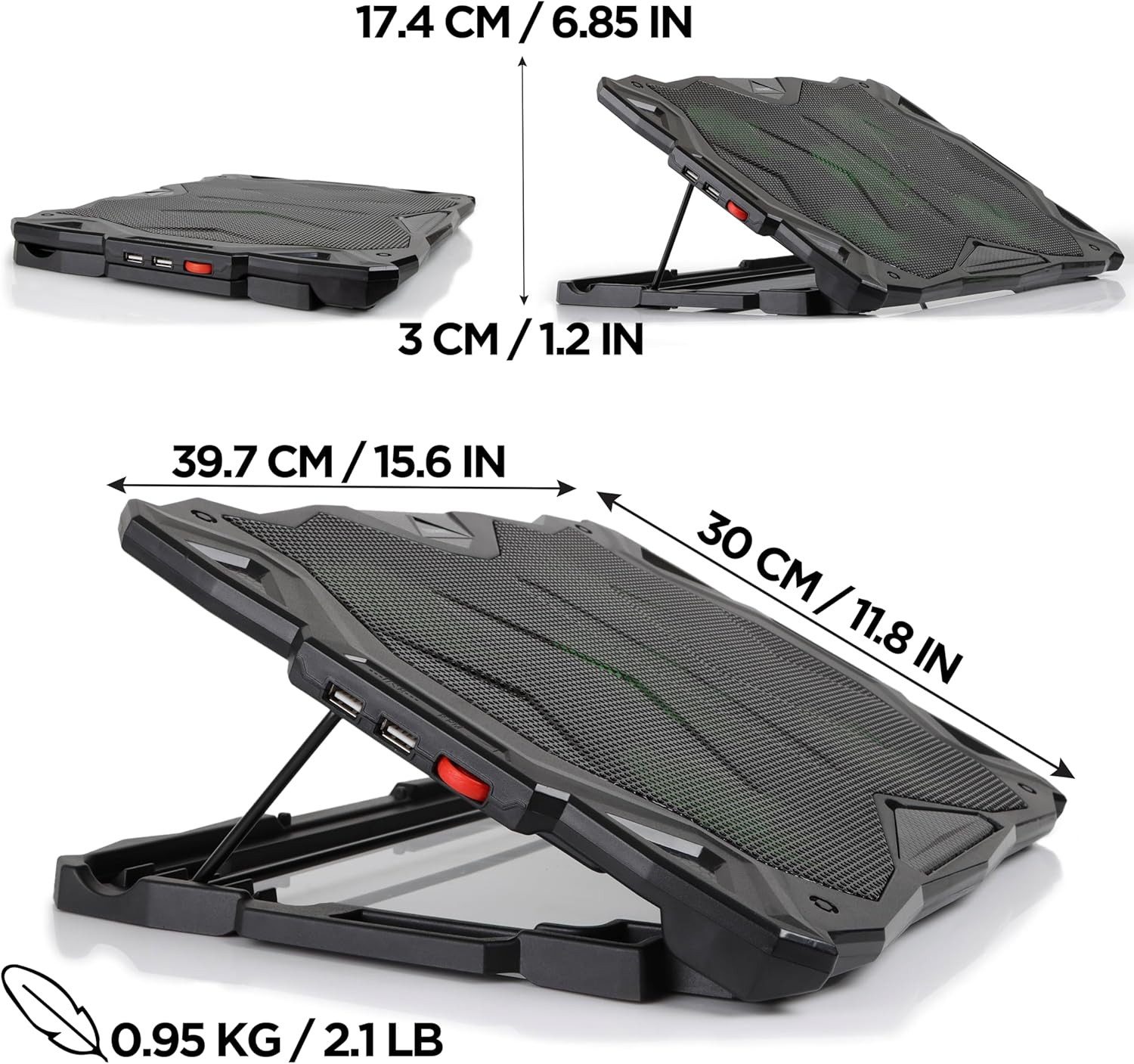 Duronic Laptop-Ständer, (LC1 Kühlpad, Laptop Kühler für Gaming Notebook, Cooling Ventilator)
