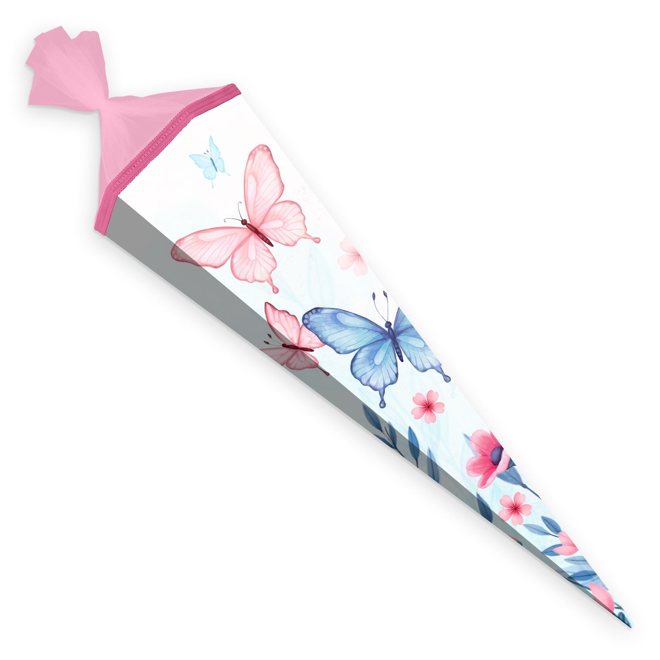 itenga Schultüte itenga Schultüte 85cm eckig Schmetterling ELARA Zuckertüte Tüllverschl