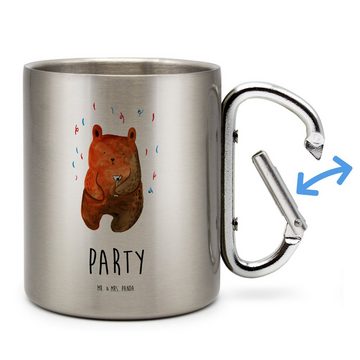 Mr. & Mrs. Panda Tasse Bär Party - Transparent - Geschenk, Gute Laune, Mitbringsel, Geburtst, Edelstahl, Einzigartiges Design