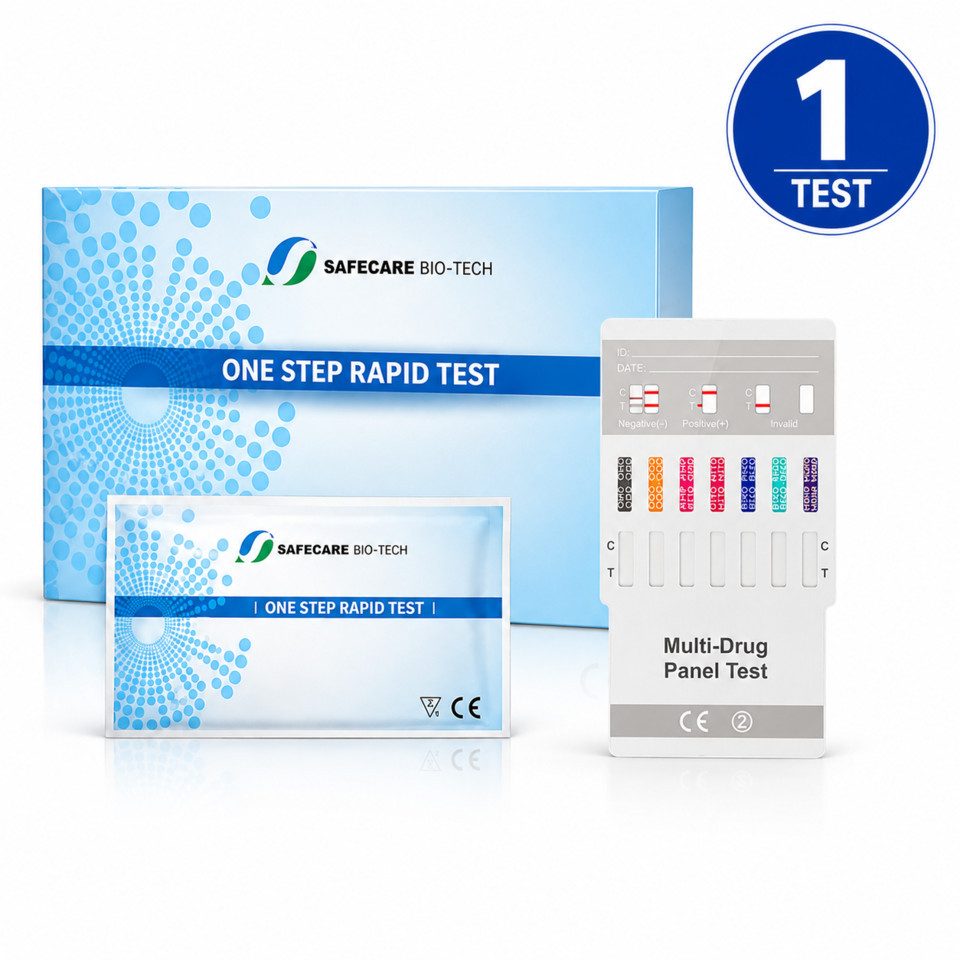 Safecare Bio-Tech Drogen-Schnelltest 7in1 Drogentest Schnelltest - 99% Genauigkeit - Urin Test, 7 Messparameter, 1-tlg., Schnelltest