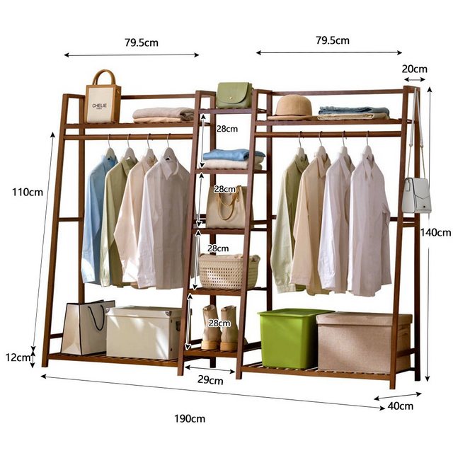 WAOHO Kleiderständer »Garderobenständer Bambus, 3 in 1 Multifunktions Garderobenständer«  - Onlineshop Otto