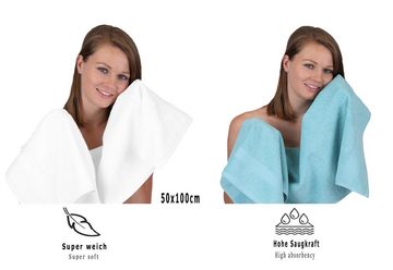 Betz Handtuch Set 12-TLG. Handtuch Set Premium Farbe weiß/Ocean, 100% Baumwolle, (12-tlg)