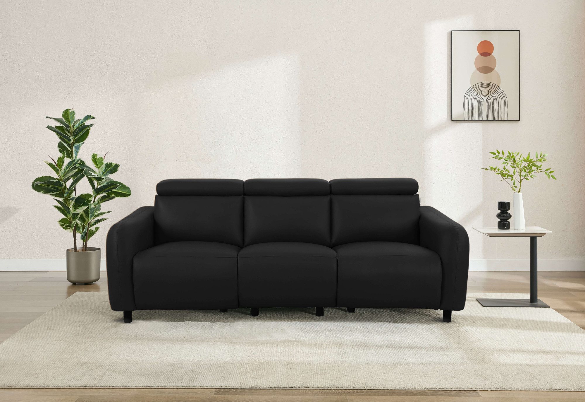 3-Sitzer SKAANE Lederoptik, 229 cm, manuelle-u. elektrische Relaxfunktion