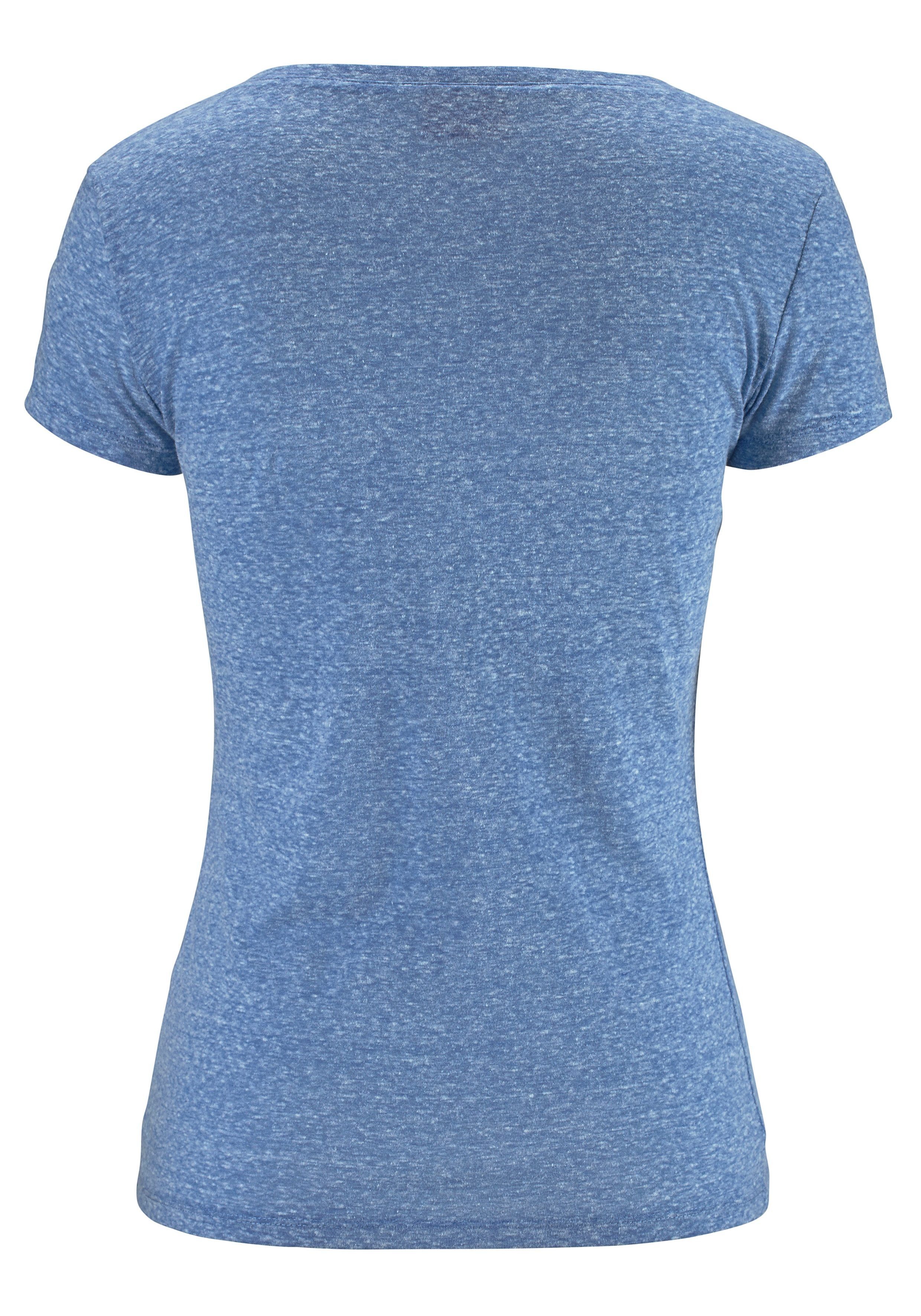 Venice Beach Strandshirt mit Logo-Druck aus melierter Ware, Vintage-Look, sportlich-casual – Bild 2 von 5