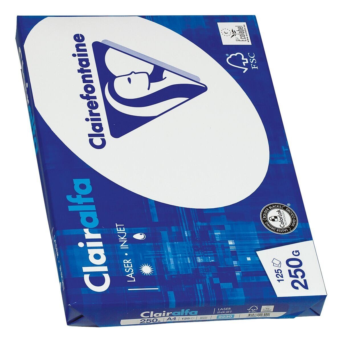 Thumbnail - CLAIREFONTAINE Druckerpapier Clairalfa, Format DIN A4, 250 g/m², 171 CIE, 125 Blatt