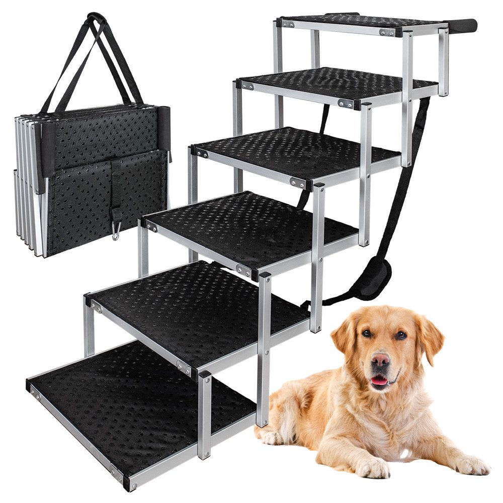 Petigi Hunderampe Hundetreppe Anti Rutsch Einstiegshilfe faltbar 6 Stufen H günstig online kaufen