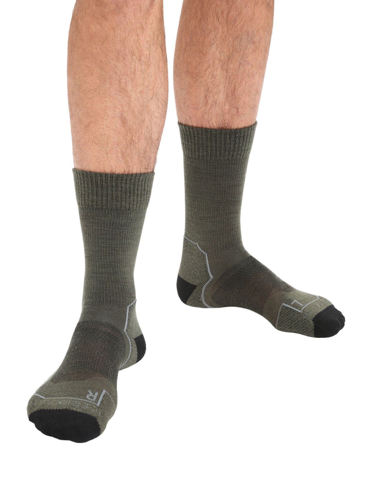 Icebreaker Wandersocken Crew Hike+ Light Cushion - Merinowolle, strapazierfähig - lodegrün