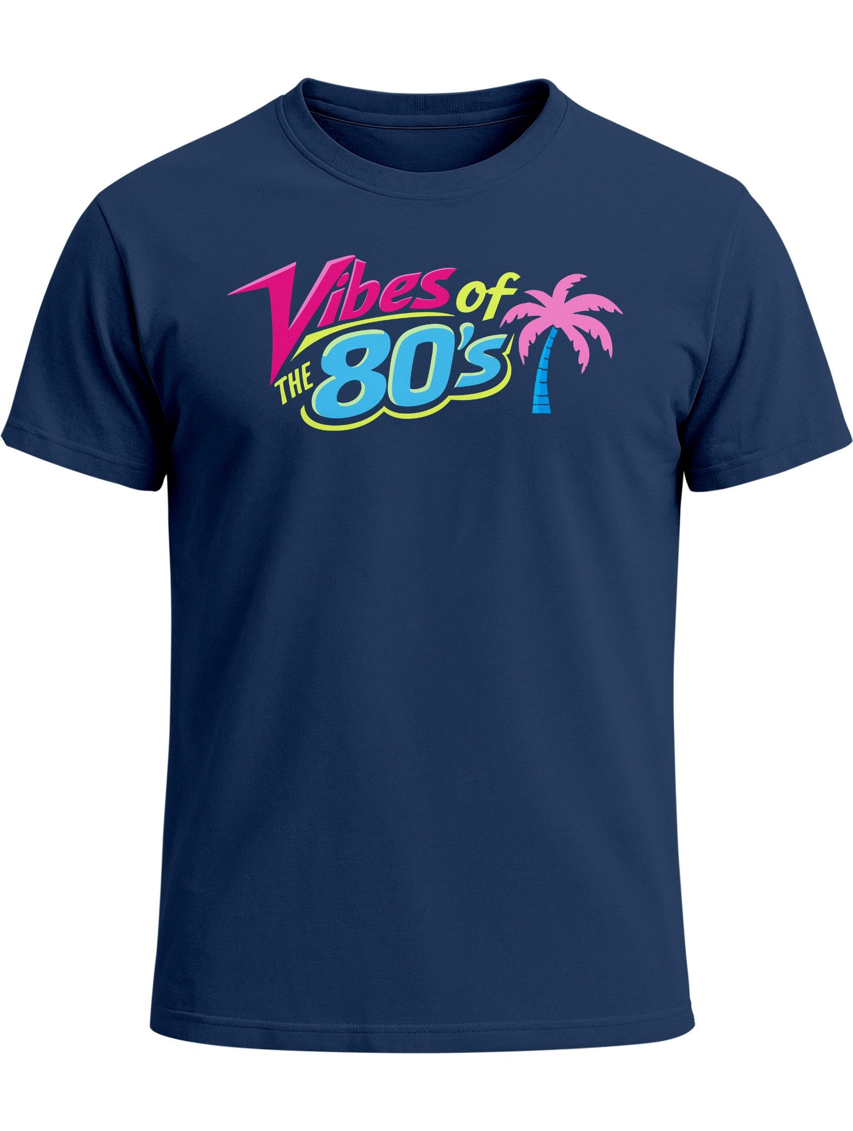 Print-Shirt Herren T-Shirt Fasching Karneval - Vibes 80er Jahre -Kostüm-Ersatz