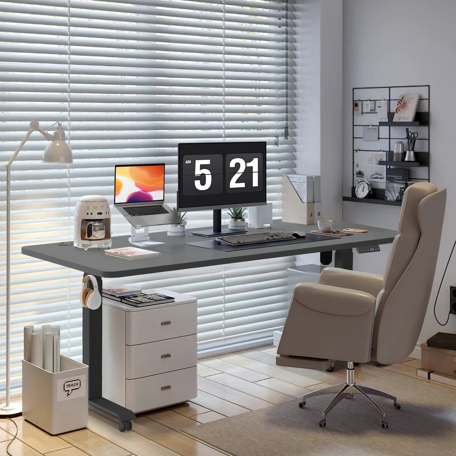HOMALL Schreibtisch Höhenverstellbar Höhe 160*80/180*80cm mit günstig online kaufen