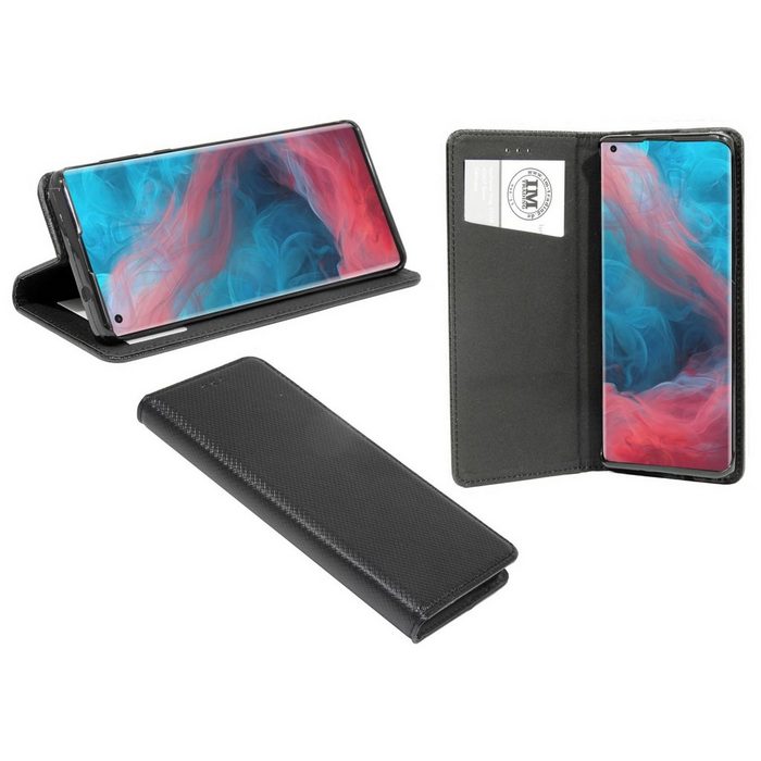 cofi1453 Handyhülle Hülle Tasche für Motorola Moto Edge+ Kunstleder Schutzhülle Handy Wallet Case Cover mit Kartenfächern Standfunktion Schwarz