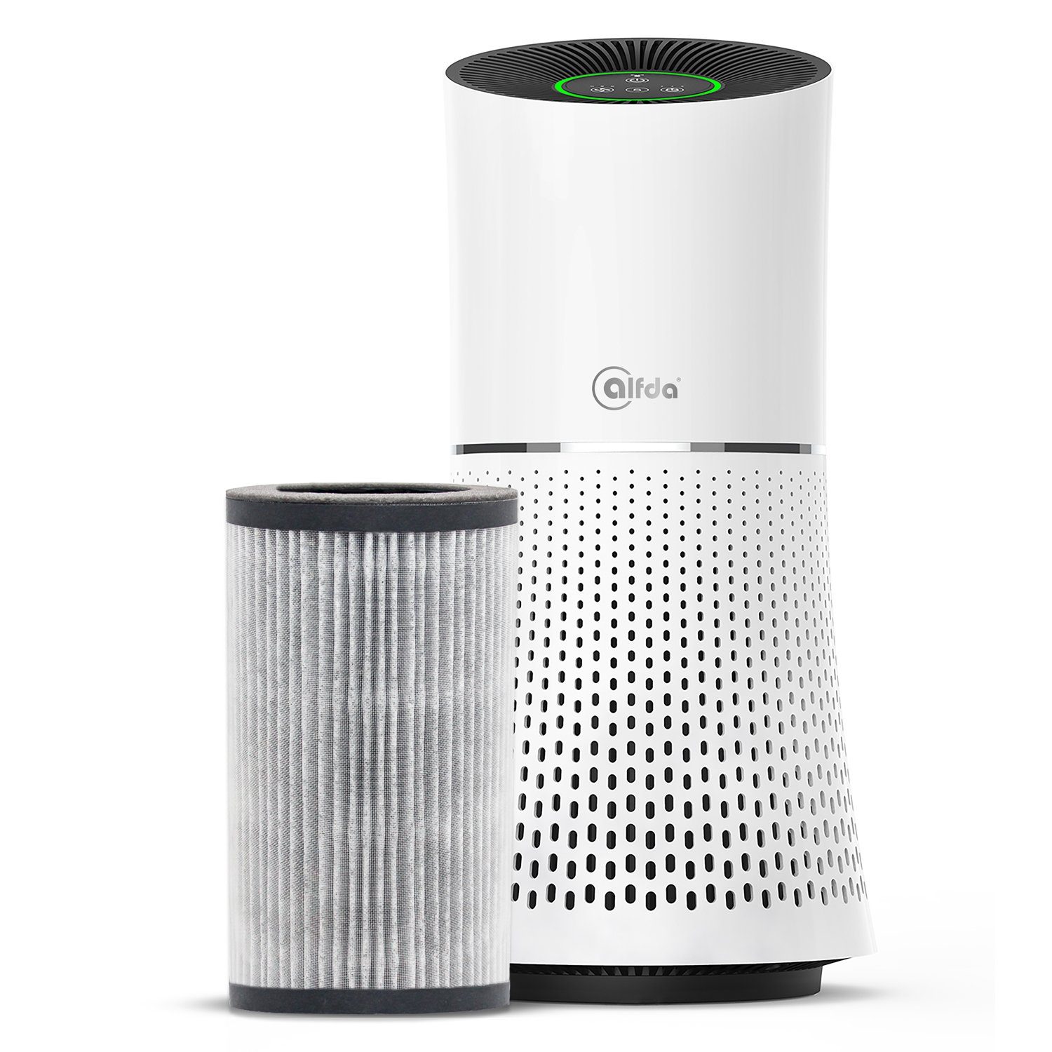 alfda Luftreiniger ALR100, für 22 m² Räume, mit 4in1 Multifilter: Vorfilter, Aktivkohle-HEPA-Filter, Kaltkatalyse