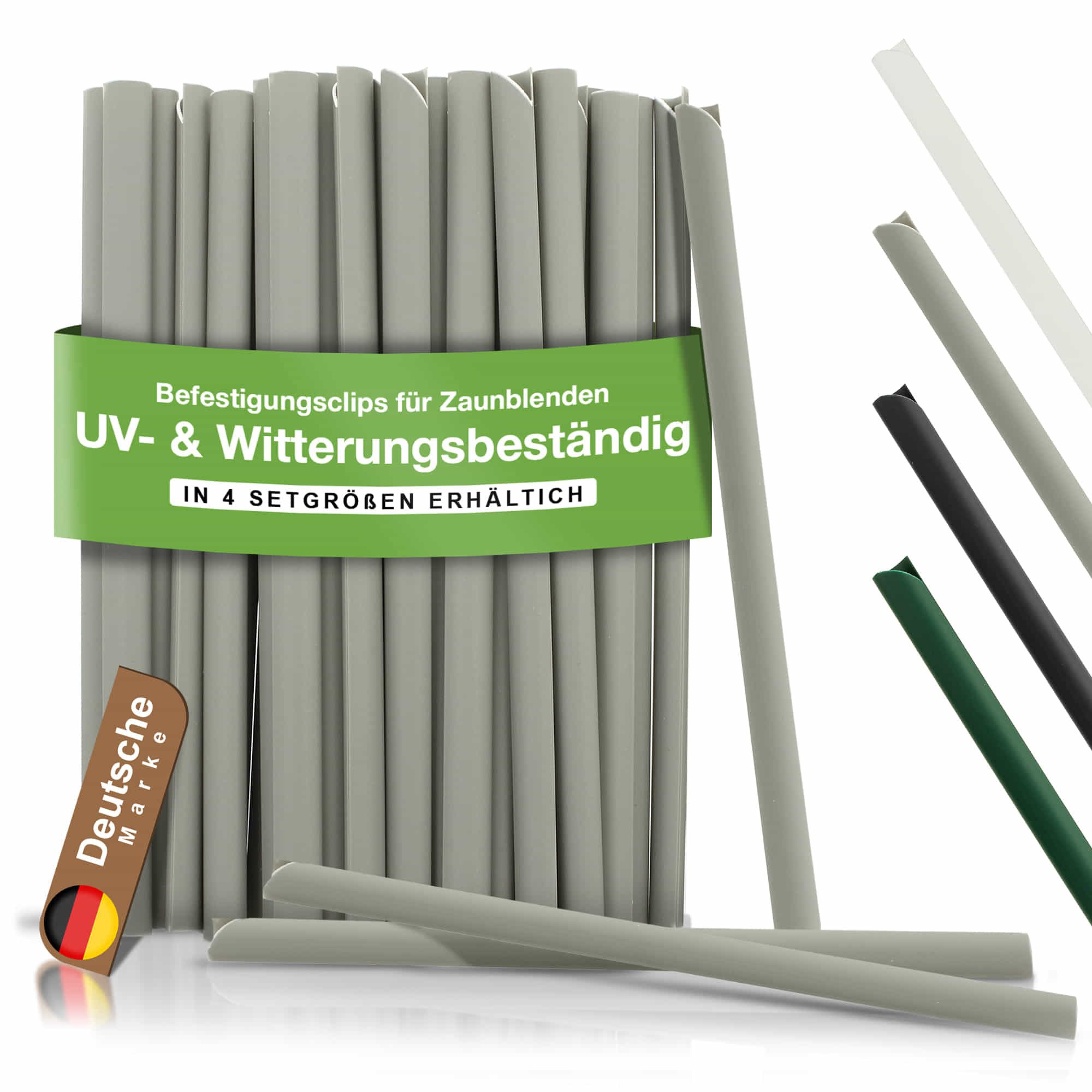 BooGardi Zaunverbinderset Befestigungsclips für Sichtschutzstreifen, (30-St., Hellgrau), Doppelstabmatten PVC Klemmschienen für Sichtschutz